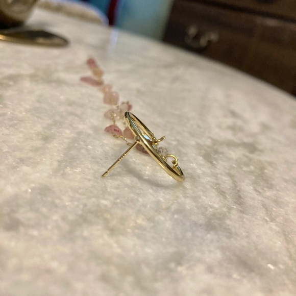 Sterling Silver Raw Cut Gemstones Tassel Earrings - Picture 5 of 8